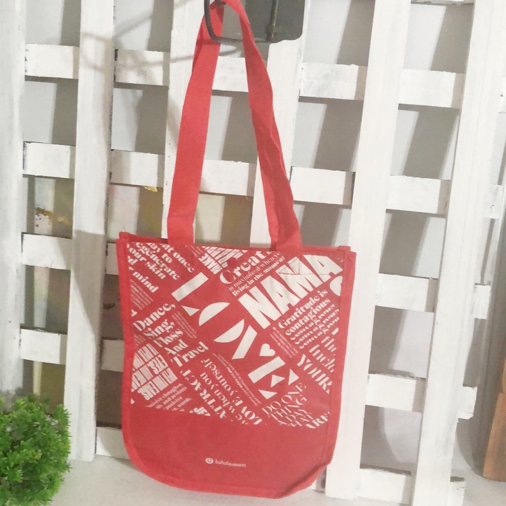 Lululemon Athletica Red Geometric Tote Bag